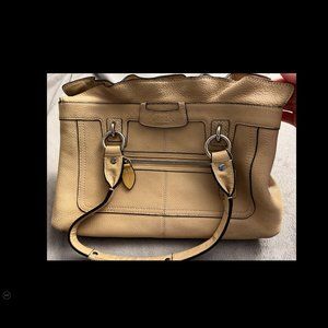 Coach tan leather ruffle purse